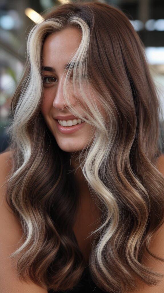 Cool Espresso with Silvery Blonde Money Piece