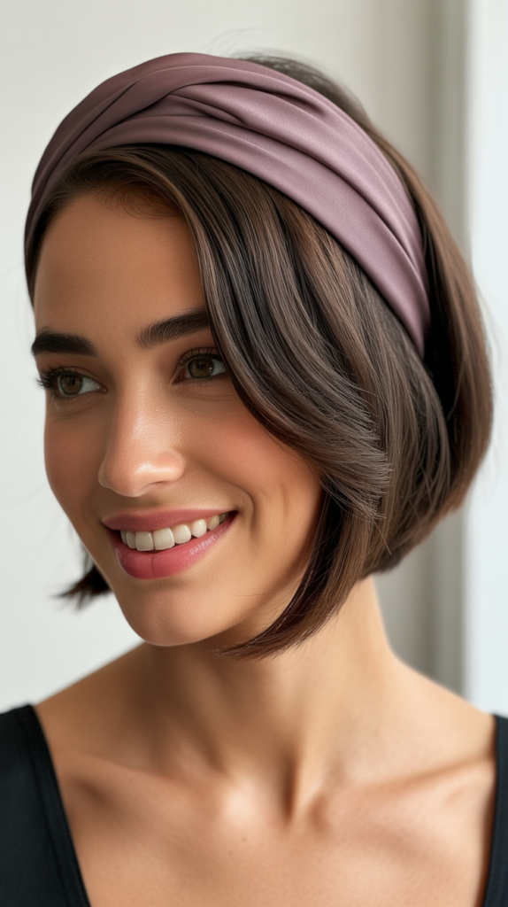  Thick Headband with Asymmetrical Bob