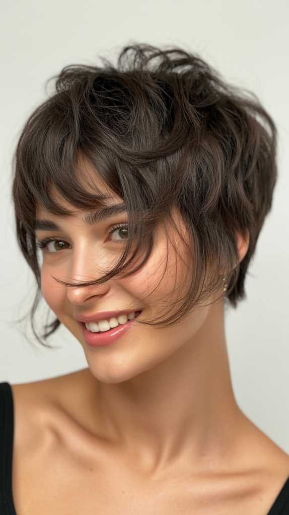 Messy Pixie with Curtain Bangs