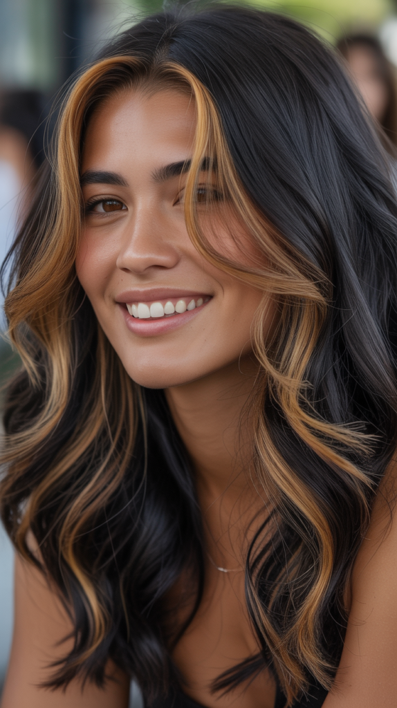 Caramel Blonde Lowlights and Highlights