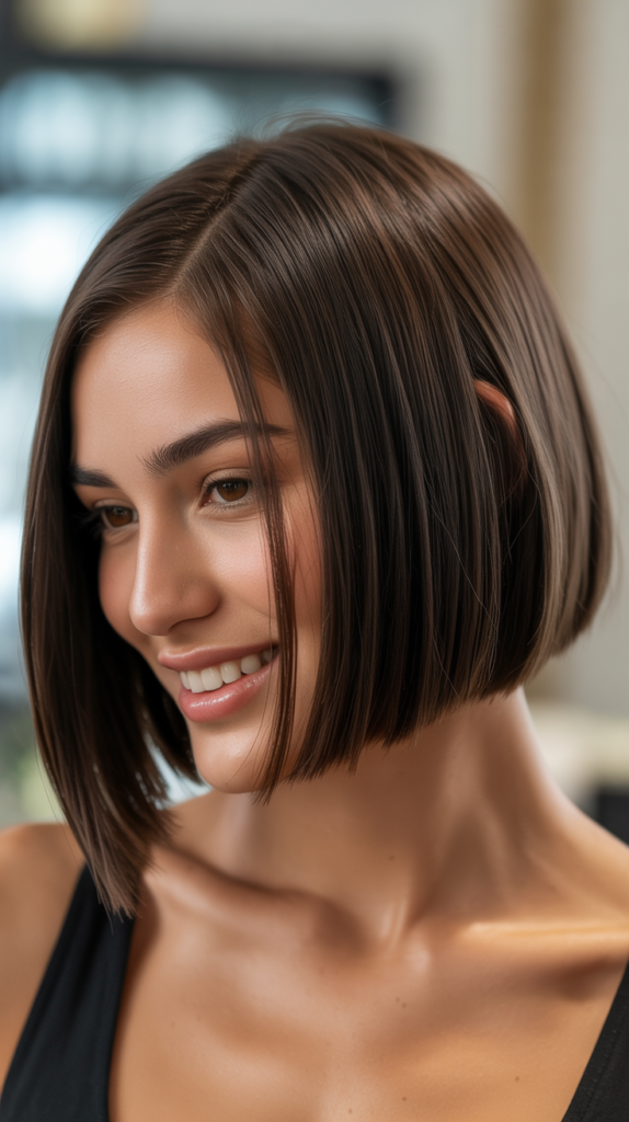Straight Bob with Side Part