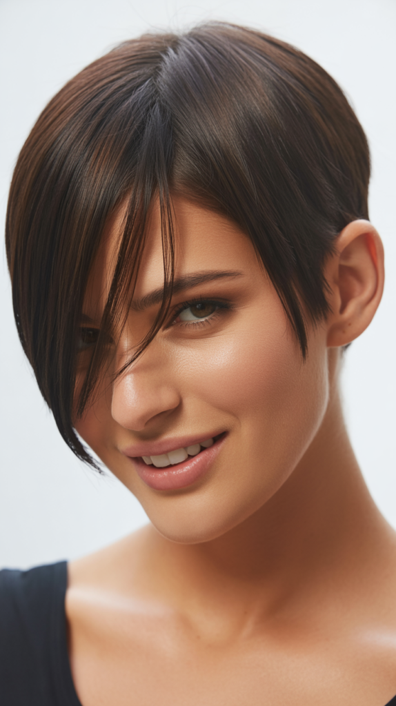 Sleek Pixie with Long Side Bangs