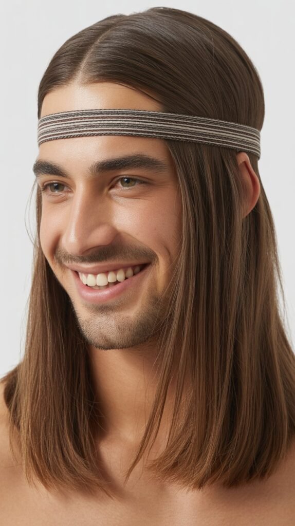 Long Straight Hair with Forehead Band