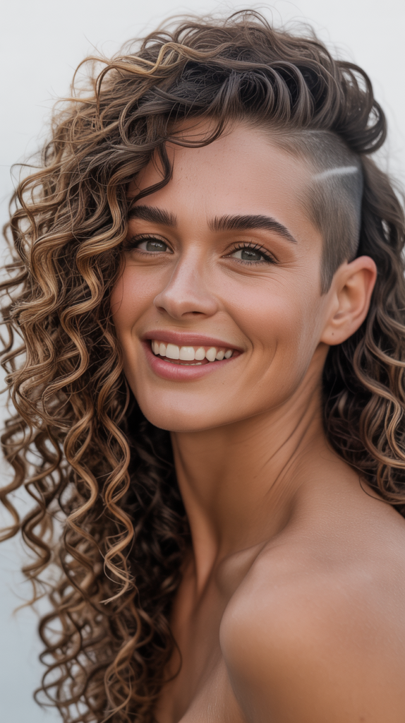 Long Curls With Deep Side Undercut
