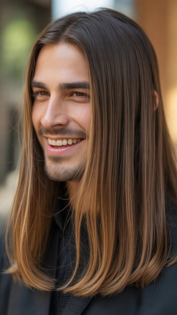 Long Straight Hair with Highlights