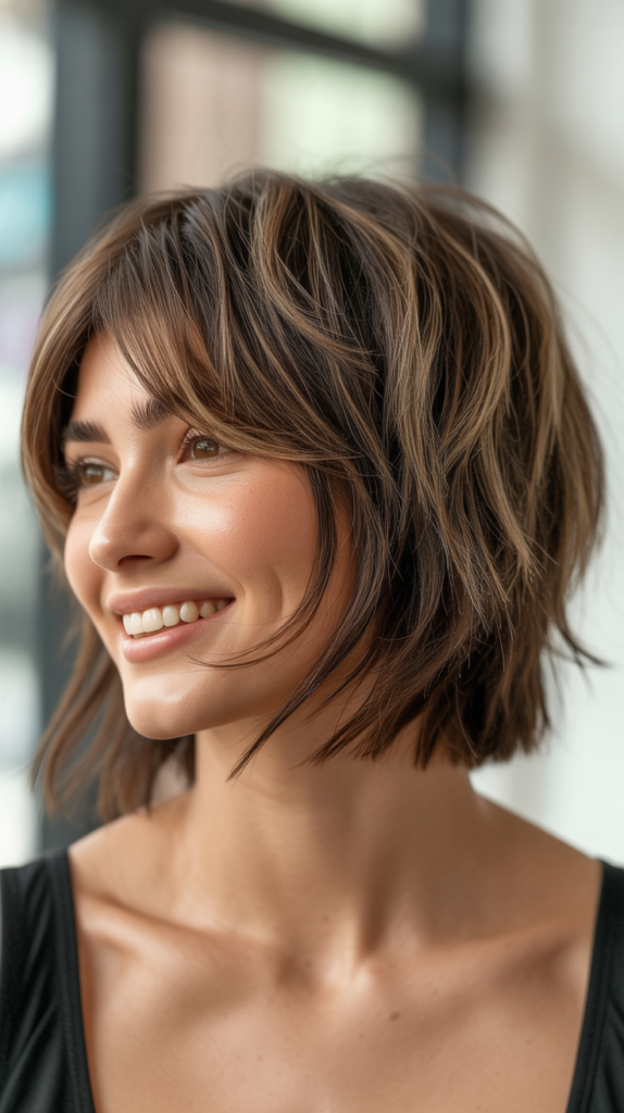 Shaggy Choppy Bob with Layers