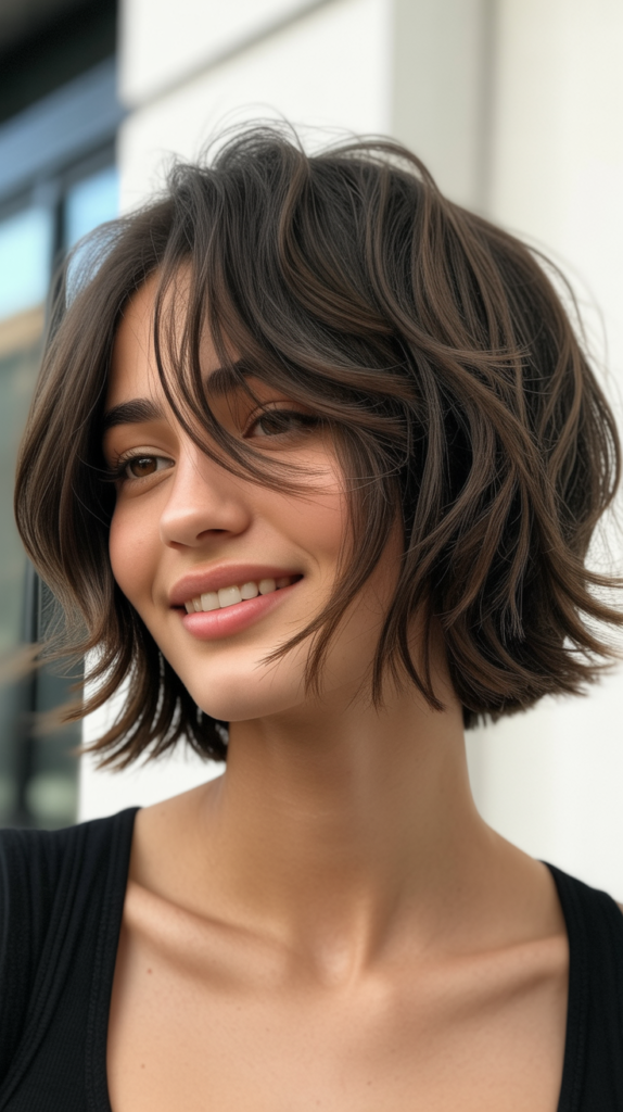 Choppy French Bob with Wispy Layers