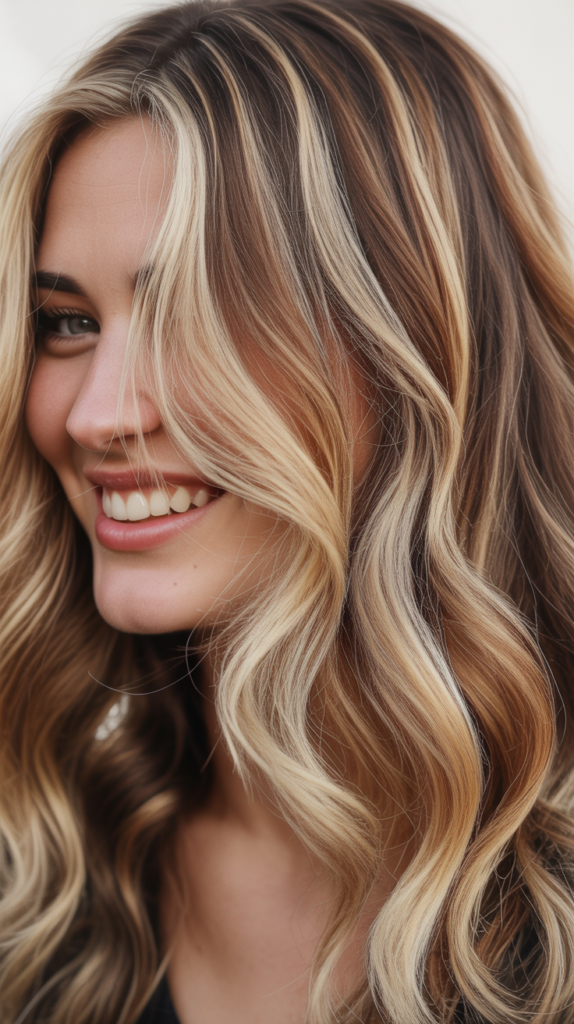 Bright Blonde Highlights with Brunette Lowlights