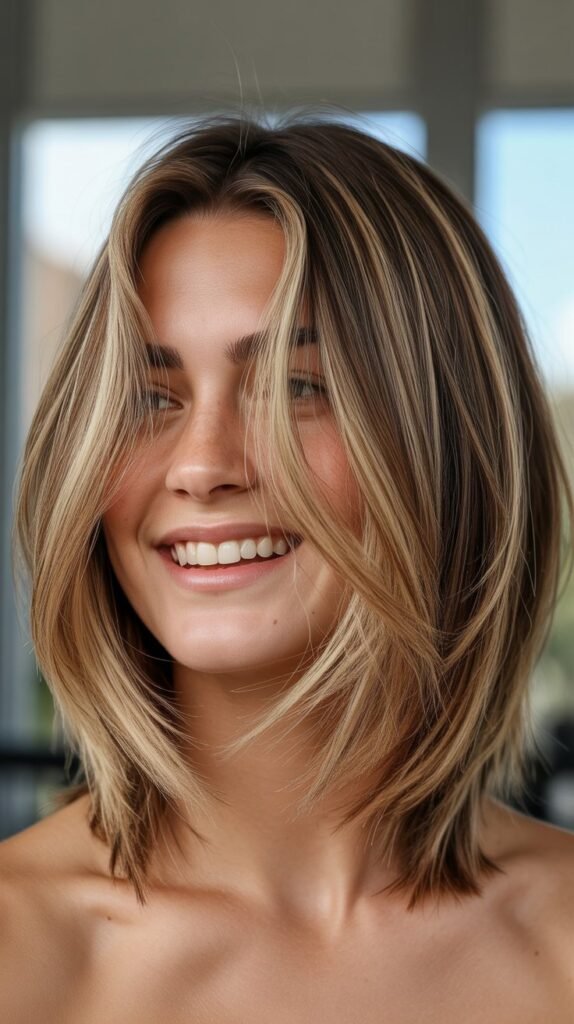 Choppy Bob with Natural Gray Blending