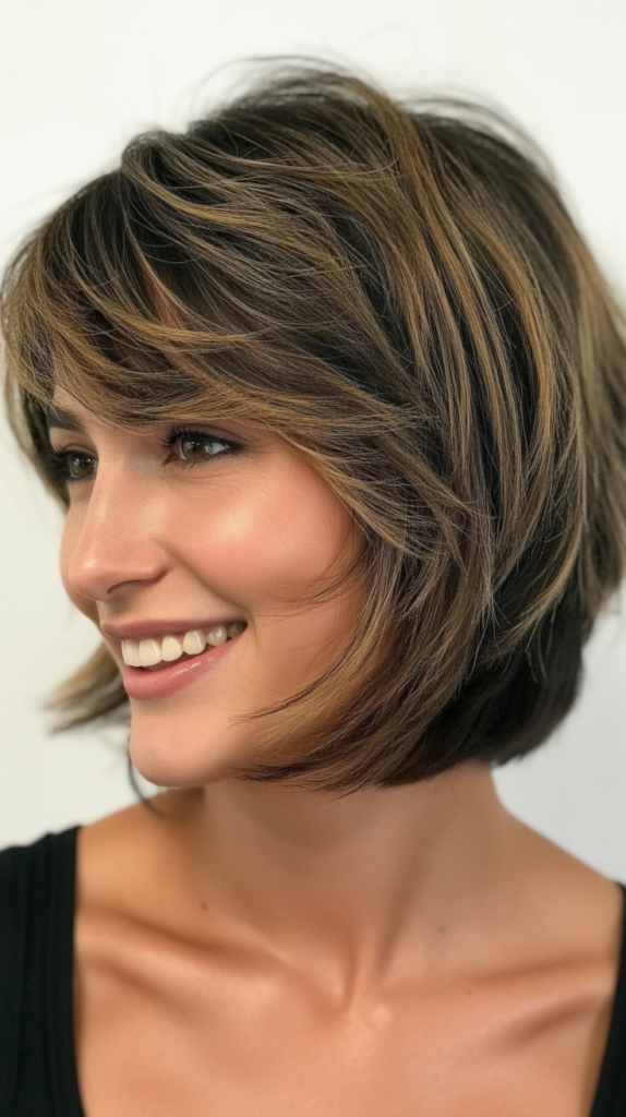 Choppy Stacked Bob with Volume