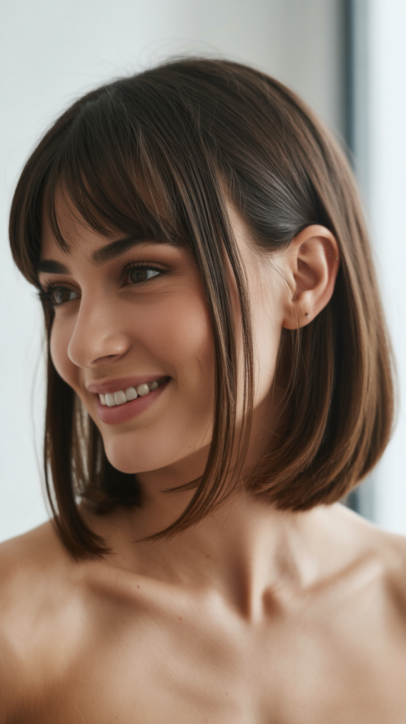 Long Bob with Curtain Bangs and Undercut