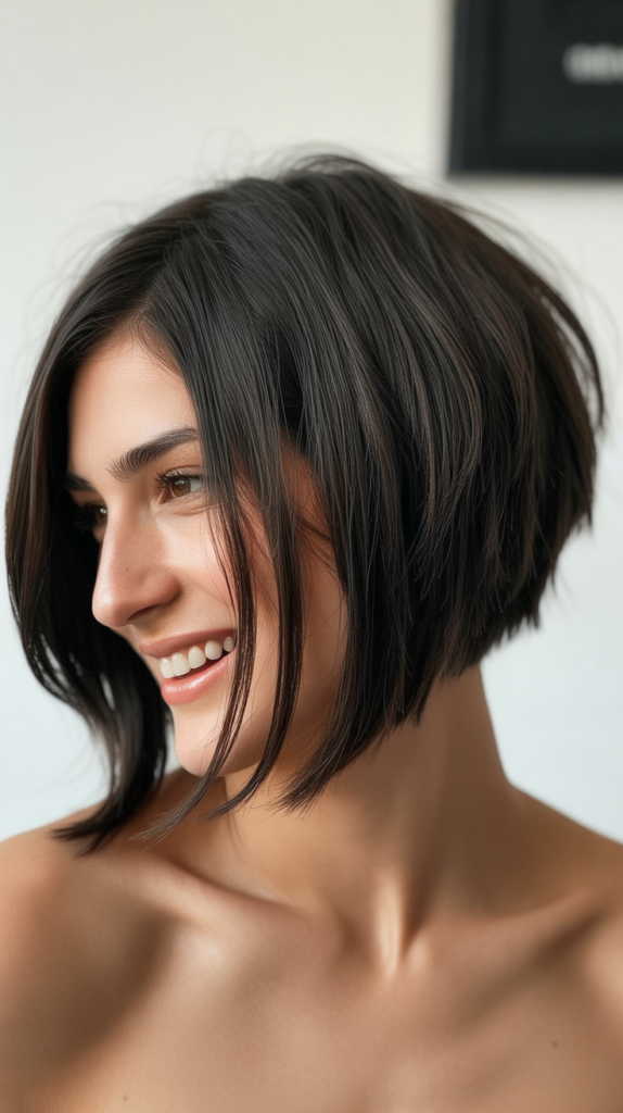  Choppy Bob with Deep Side Part