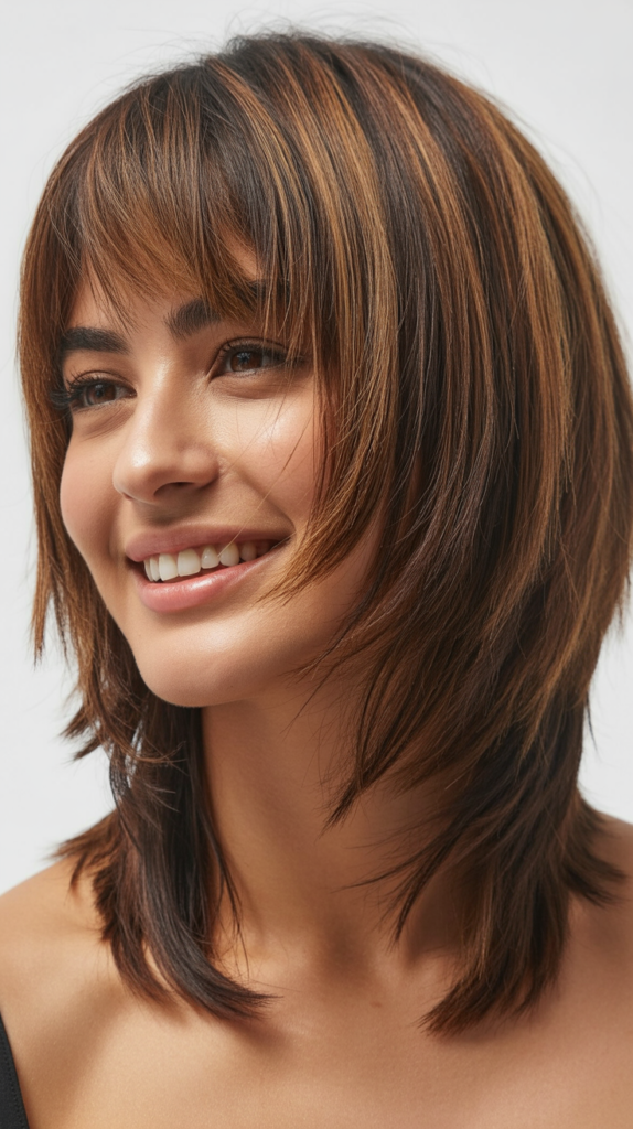 Shaggy Choppy Bob with Bangs