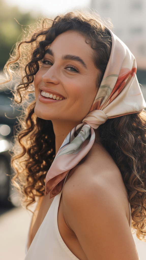 Scarf-Wrapped Half Up