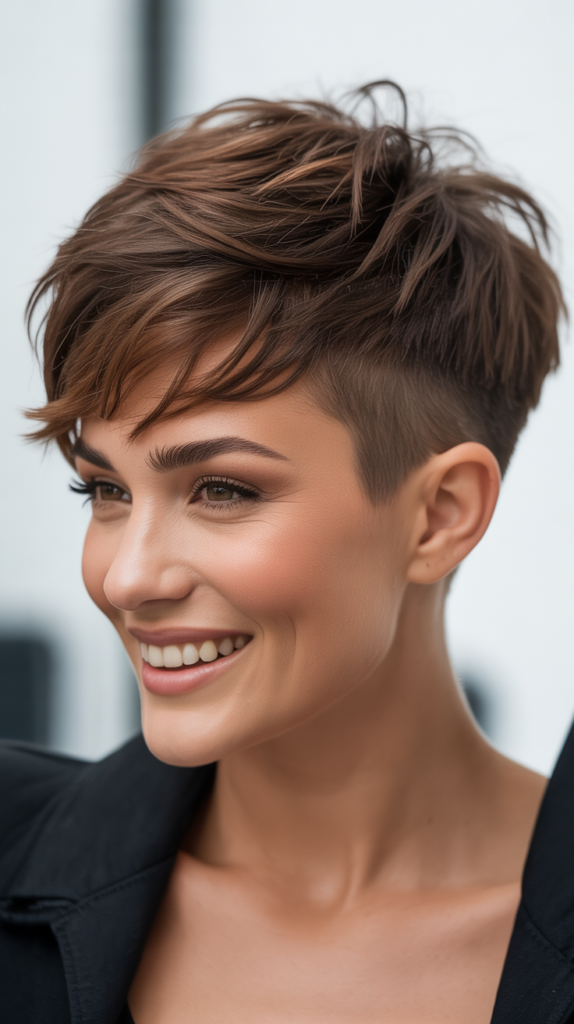 Messy Pixie with Mohawk Silhouette