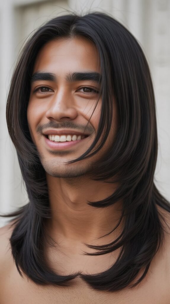 Side Part Long Straight Hair