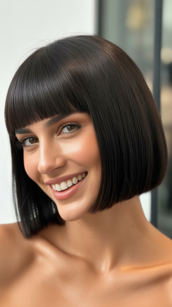 Straight Bob with Blunt Bangs