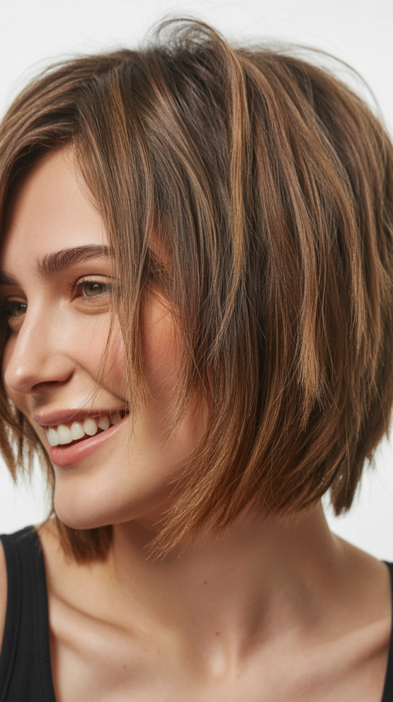 Textured Choppy Bob for Fine Hair