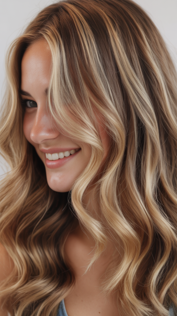 Golden Blonde Highlights with Walnut Lowlights