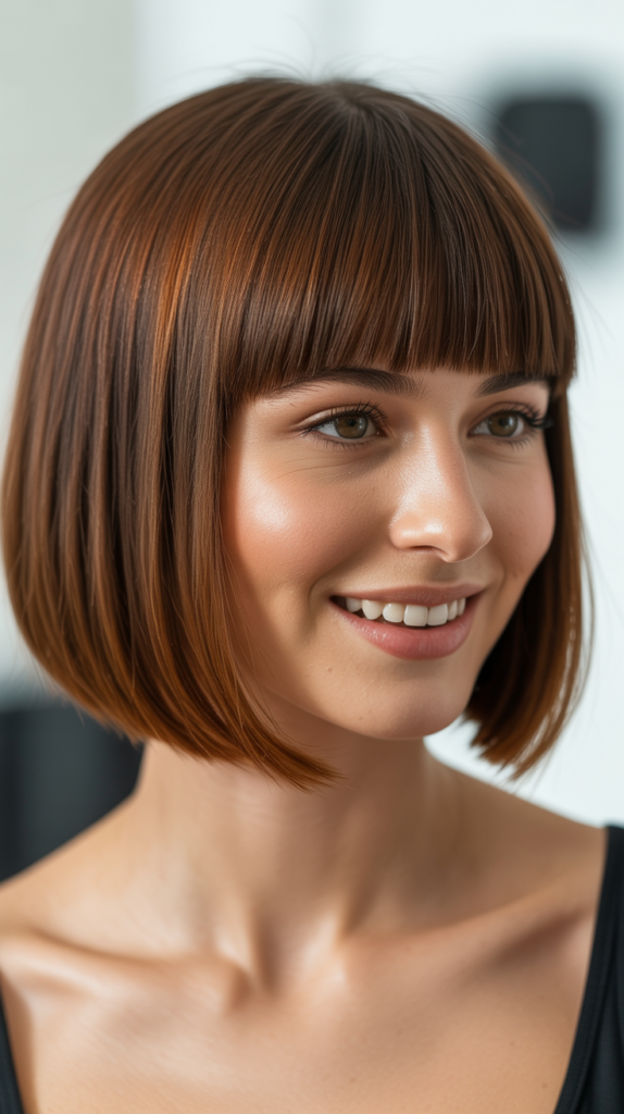 Blunt Bob with Full Bangs