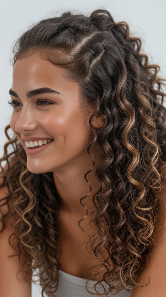 Bubble Ponytail Half Up