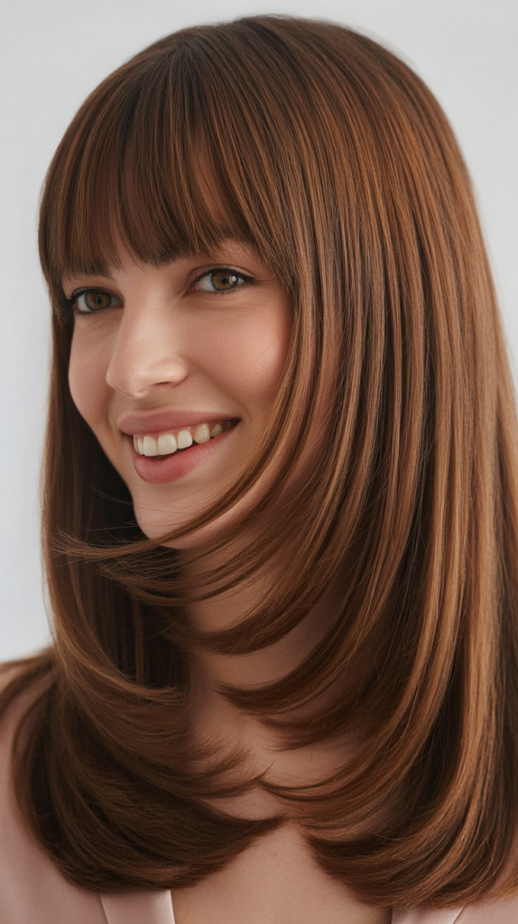  Classic Blunt Bangs with Long Straight Hair