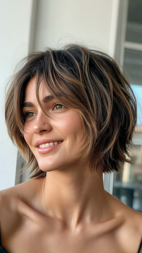 Choppy French Bob for Heart-Shaped Faces