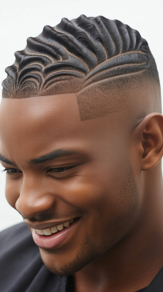 Low Taper Fade with Finger Waves