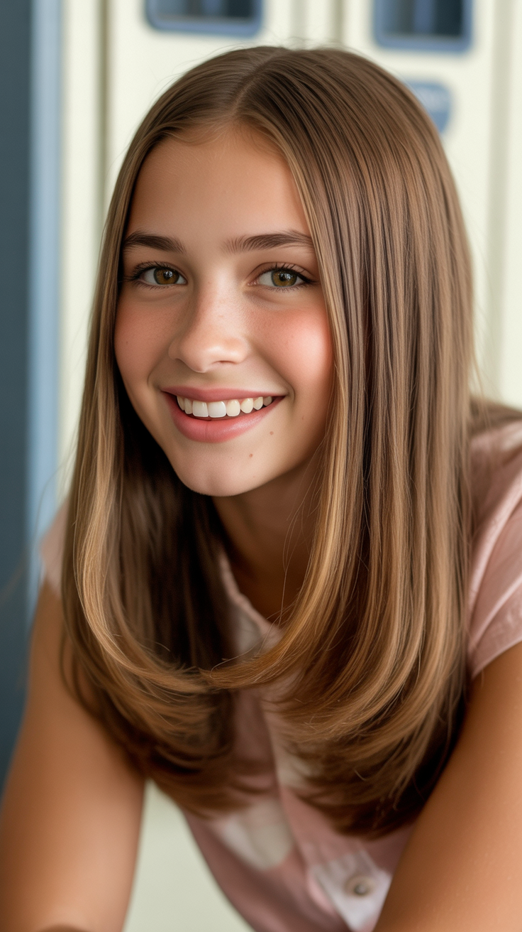 Flattering Straight Hairstyles for School Days