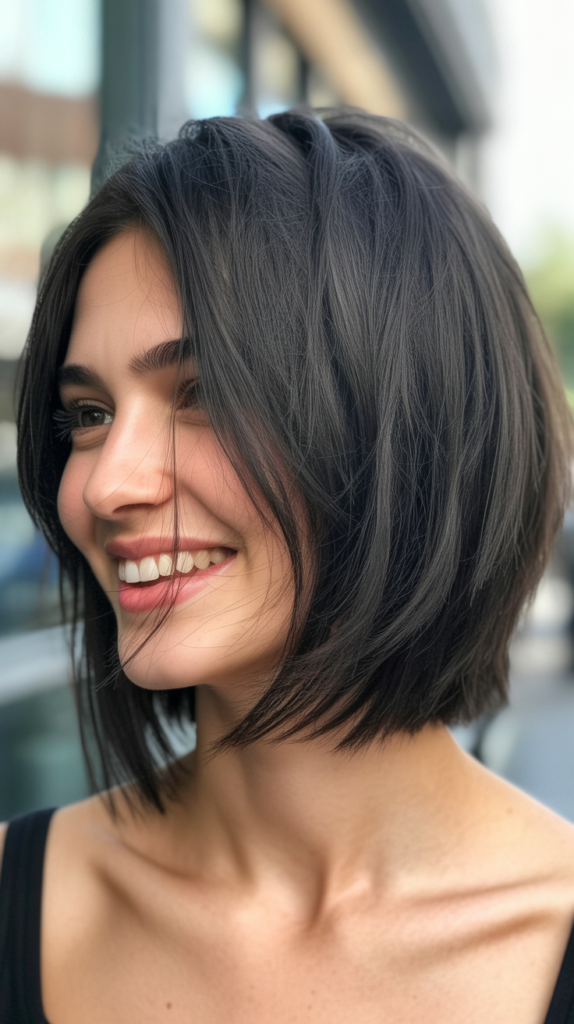 Classic Shaggy Choppy Bob with Blunt Ends