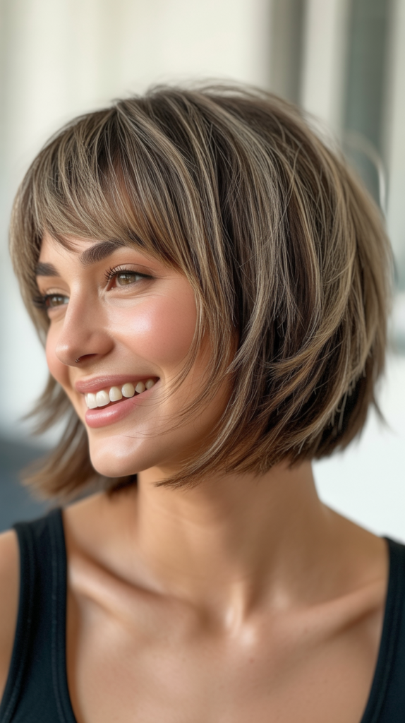 Choppy Bob with Curtain Bangs