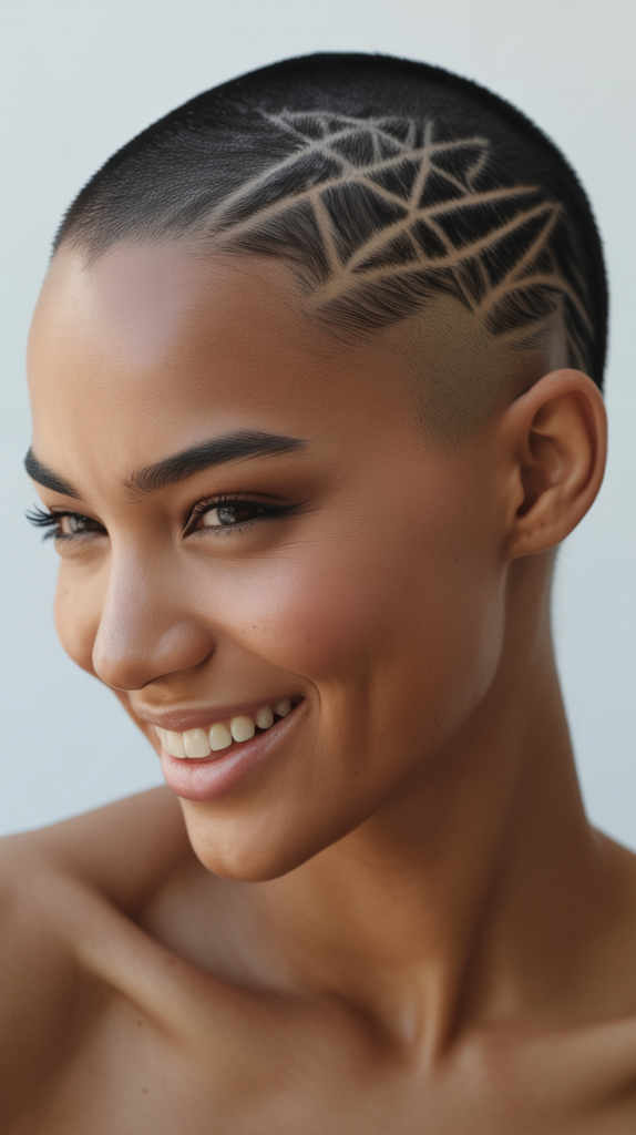 Straight Buzz Cut with Design