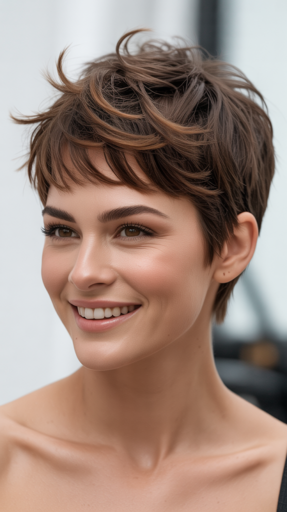 Messy Pixie with Crown Volume