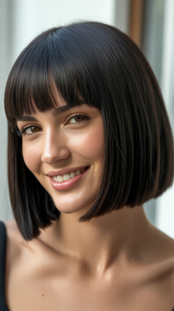 Straight Bob with Blunt Bangs