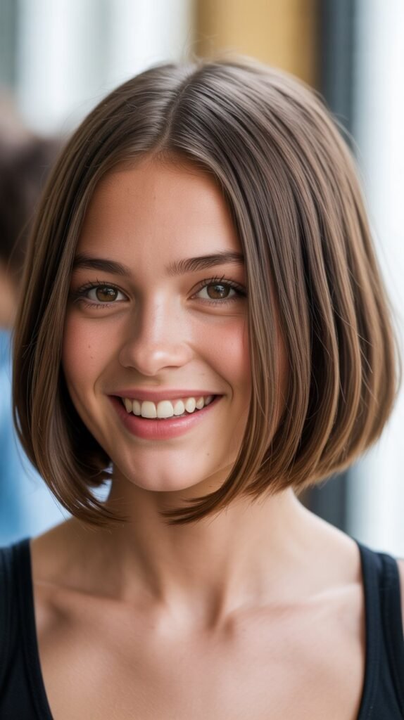 Blunt Bob with Slight Inward Curve