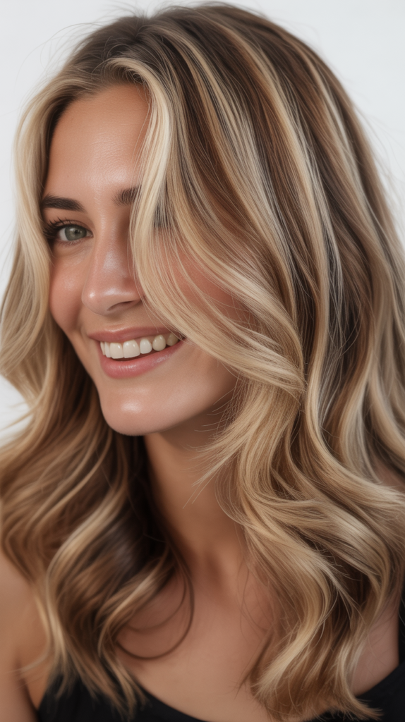 Champagne Blonde Highlights with Mocha Lowlights