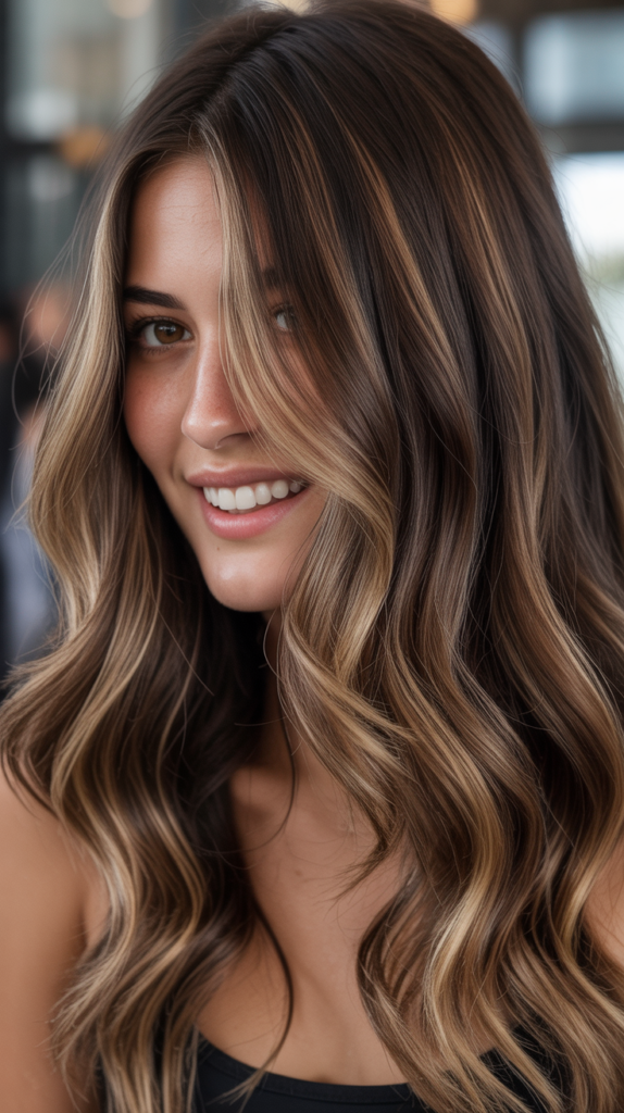 Dark Brunette with Bronde Money Piece