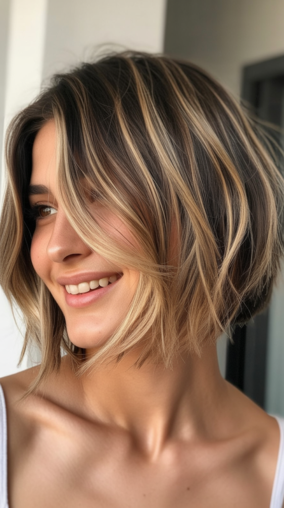 Choppy Bob with Lived-In Balayage