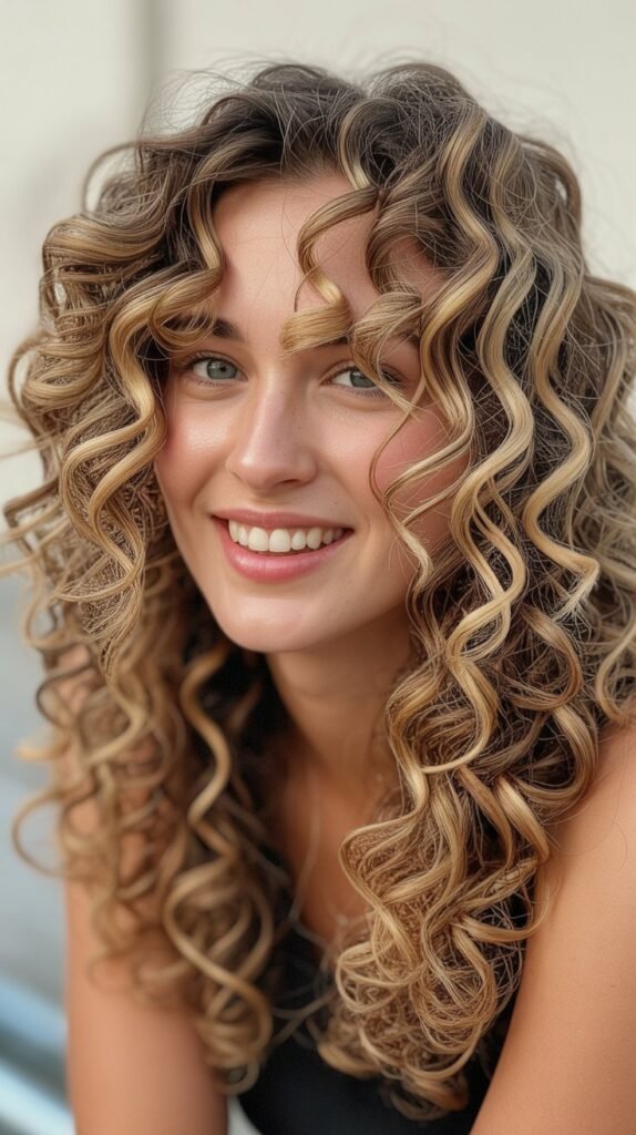 Blonde Highlights for Curly Hair