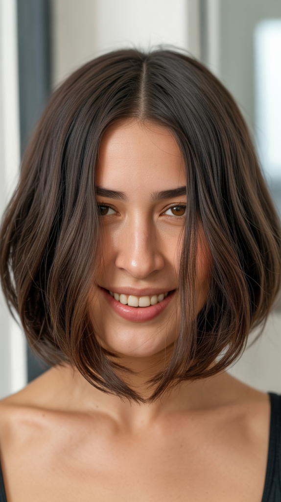 Choppy Bob with Middle Part