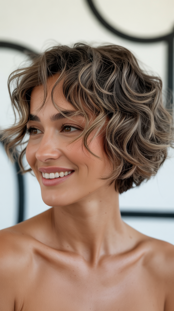 Wavy Hair with Swoopy Bangs