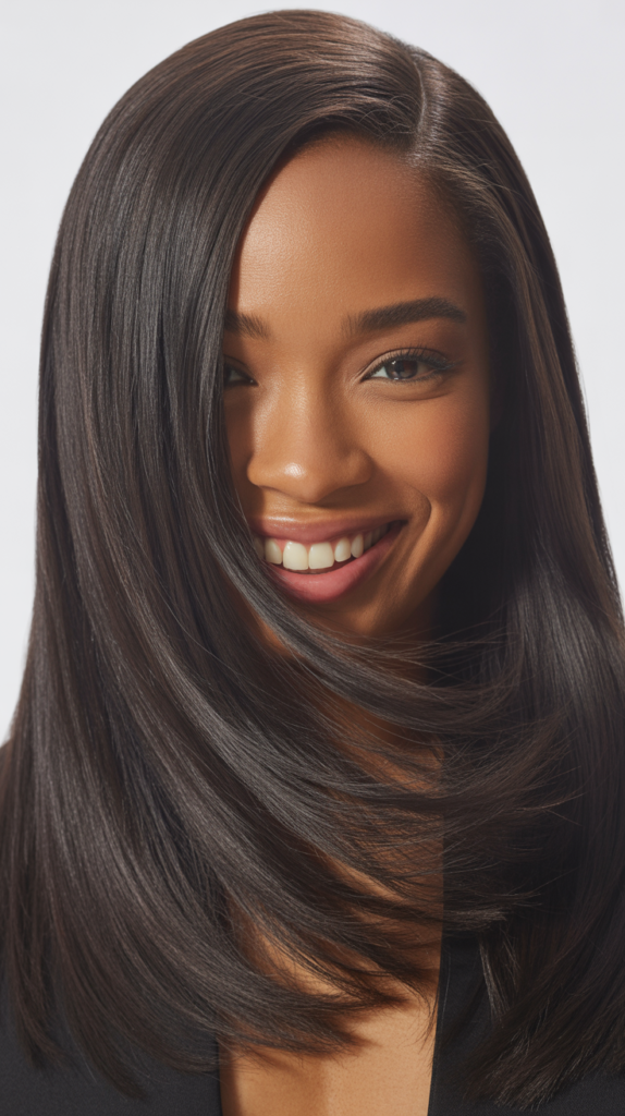 Straight Hair with Deep Side Part