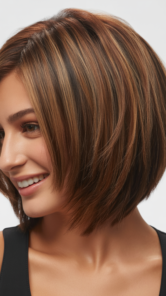 Inverted Bob with Stacked Graduation and Babylights