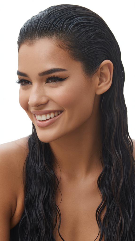 Slicked Back Wet Look