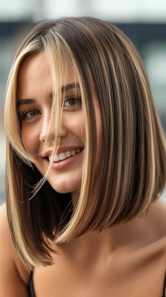 Long Bob with Money Pieces