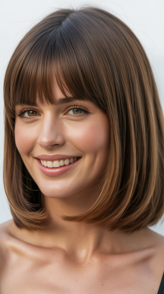 30 Chic Long Bob Hair with Curtain Bangs Tips Chic Long Bob Hair with Curtain Bangs Tips