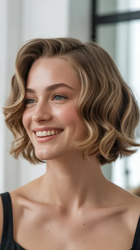 Choppy Bob with Vintage Waves