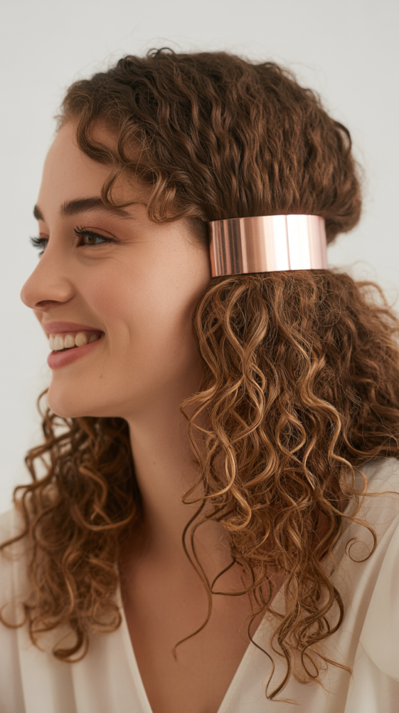 Metallic Cuff Half Up