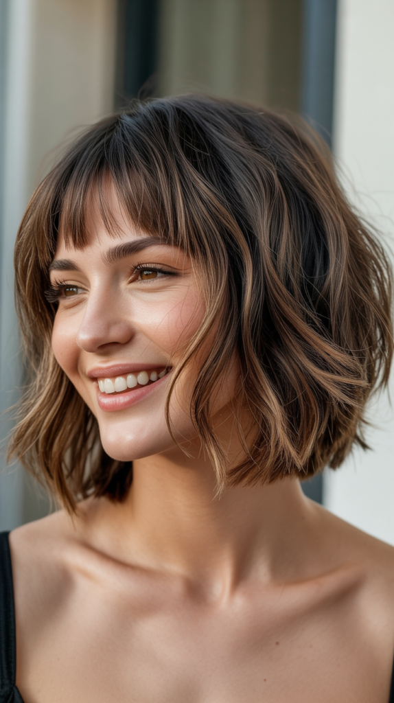 Choppy Bob with Asymmetric Bangs