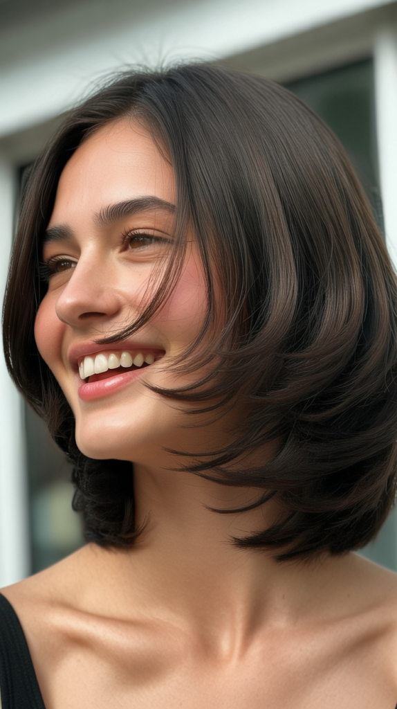 Blunt Collarbone Cut with Face-Framing Layers